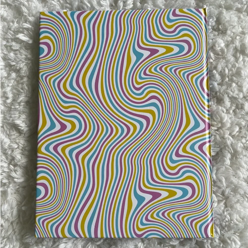 Fab Finds Cat Patch Journal Notebook Colorful Embroidered Wavy Pattern NEW Lined